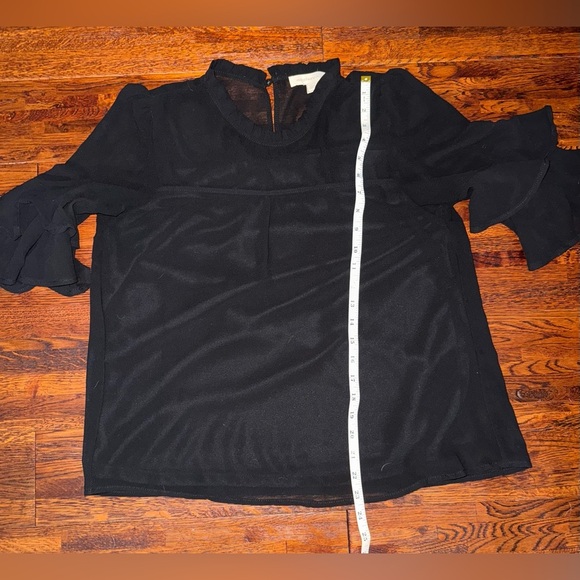MONTEAU LOS ANGELES Half Sleeve Ruffle Detail Blouse in Black Size Extra Large - Picture 4 of 5